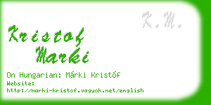 kristof marki business card